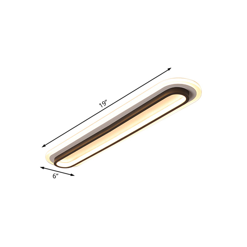 Oval LED Taklampa Svart/Vit med Akryldiffusor Carvallo