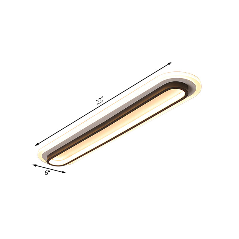 Oval LED Taklampa Svart/Vit med Akryldiffusor Carvallo