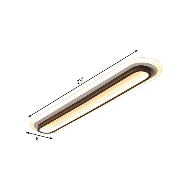 Oval LED Taklampa Svart/Vit med Akryldiffusor Carvallo