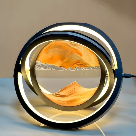 TranquilDune Lampa – 360° roterbar sandkonst nattlampa Carvallo