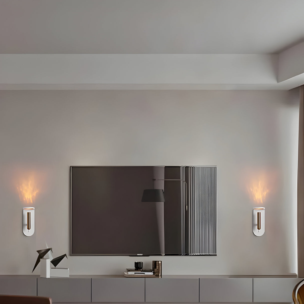 SkandaGlow - Justerbar nordisk LED-vägglampa med flammeffekt för en mysig atmosfär Carvallo