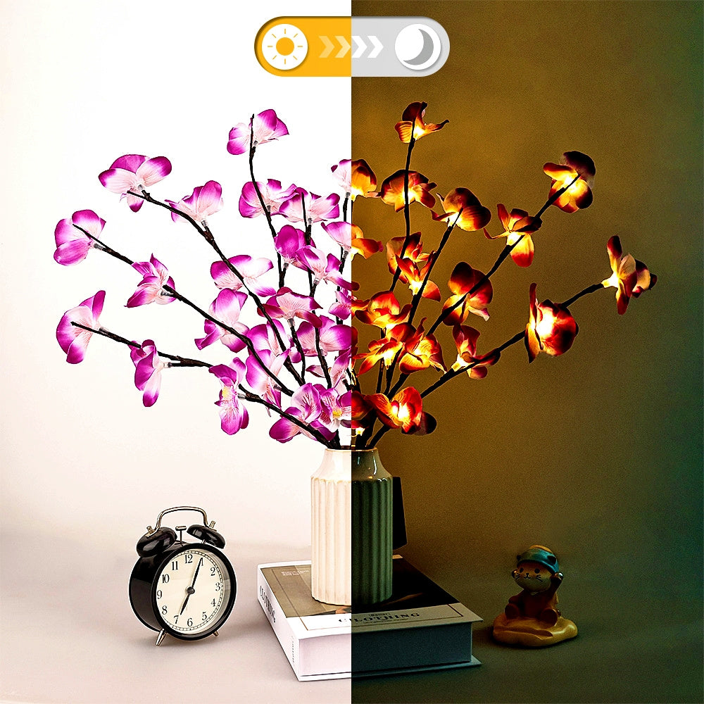 OrchidGlow - Phalaenopsisorkidé med 20 LED-lampor för inredning Carvallo