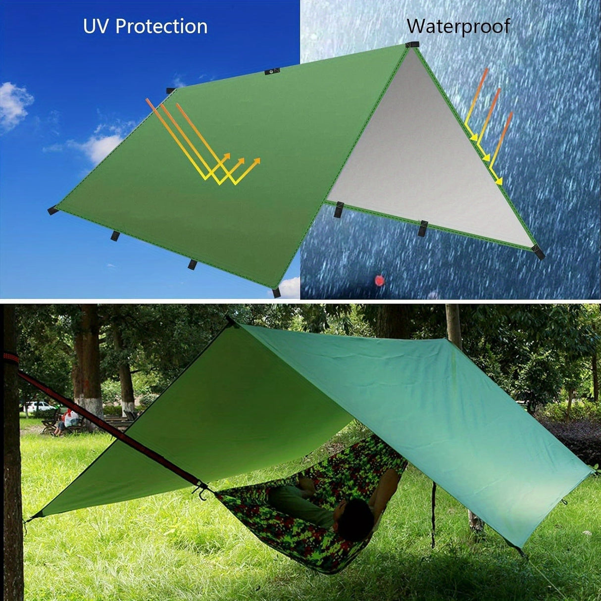 Carvallo-Solskydd TrekShade 3x3 m | Vattentät & Vindskyddande | Lätt & Bärbar | Inkl. Plugg & Bärväska Carvallo