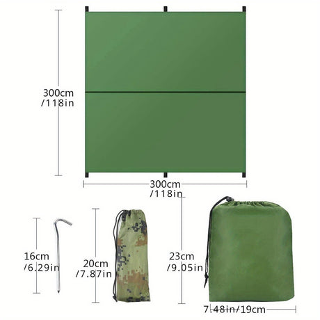 Carvallo-Solskydd TrekShade 3x3 m | Vattentät & Vindskyddande | Lätt & Bärbar | Inkl. Plugg & Bärväska Carvallo