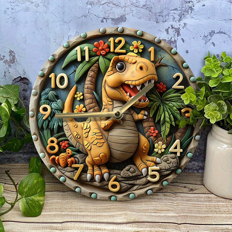 DinoTime - Lekfull Dinosaurie Väggklocka Carvallo