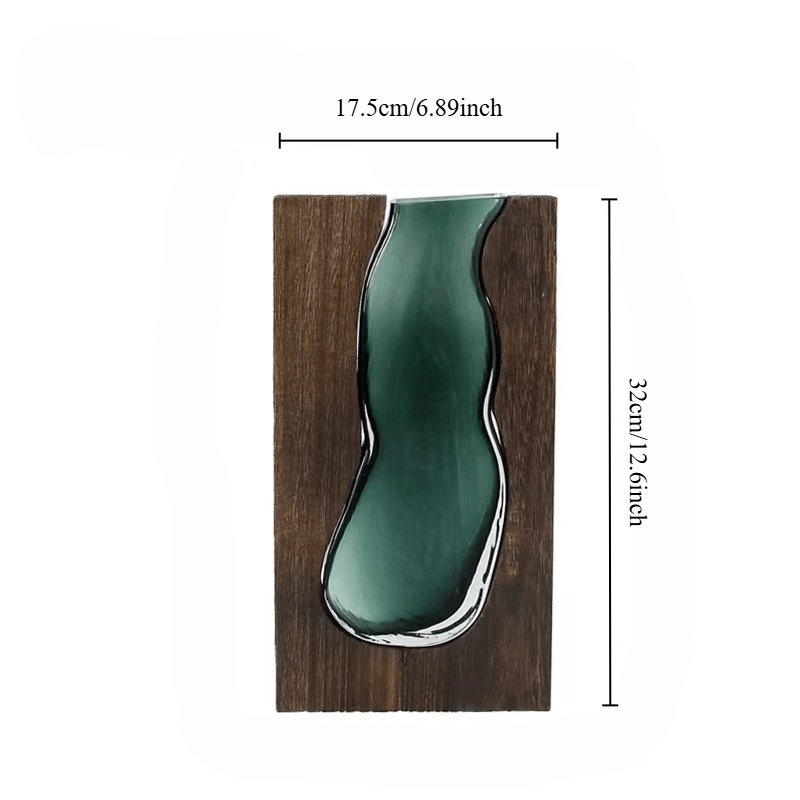 Elegant glasvas med träbas - Stilig dekoration för alla utrymmen Carvallo