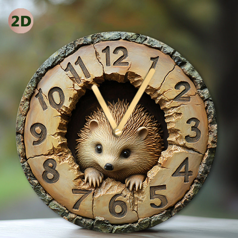 HedgeTime - Stille Dekorativ Igel Väggklocka (20 cm) Carvallo