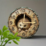 HedgeTime - Stille Dekorativ Igel Väggklocka (20 cm) Carvallo