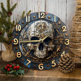SkullTime - Stilla Aluminium Vägghängd Klocka med Dekorativt Skelettdesign (20 cm) Carvallo
