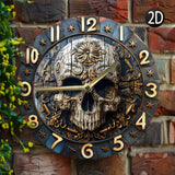 SkullTime - Stilla Aluminium Vägghängd Klocka med Dekorativt Skelettdesign (20 cm) Carvallo