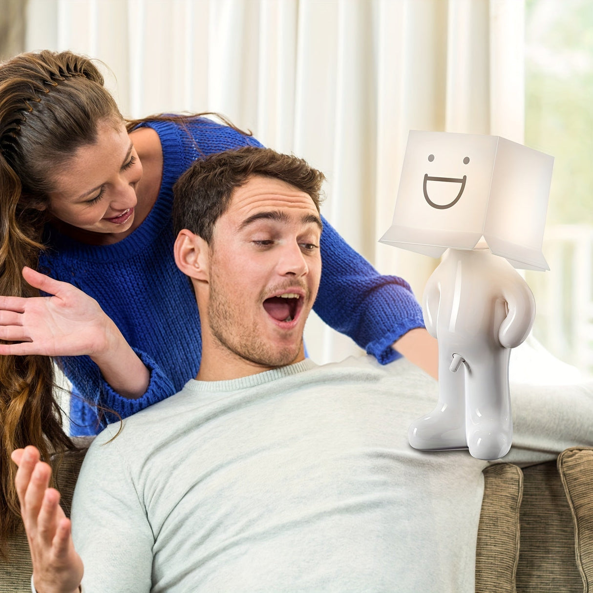 CartoonGlow - USB-driven tecknad bordslampa med LED-ljus och tryckknappskontroll Carvallo