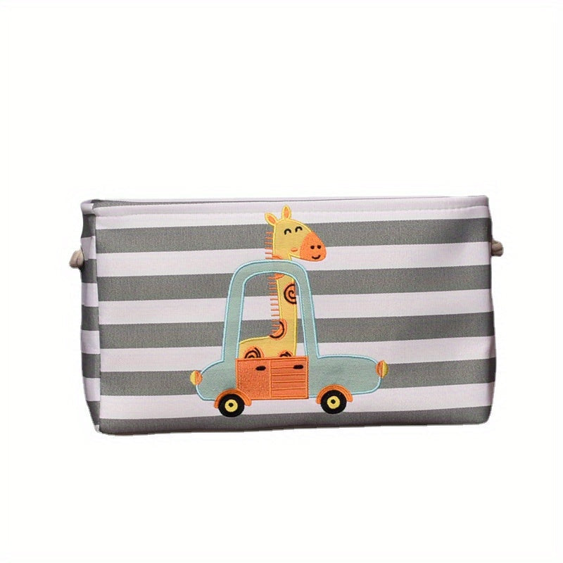 Förvaringskorg för leksaker och kläder – Tecknad lejon- och giraffdesign Carvallo