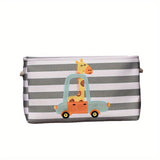 Förvaringskorg för leksaker och kläder – Tecknad lejon- och giraffdesign Carvallo