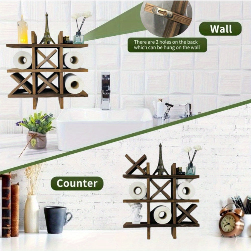 Rustik Trä Toalettpapperhållare – Inspirerad av Hantverksmässigt Träarbete Carvallo