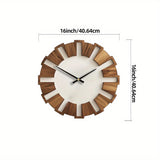 Rustik Trä Väggklocka med Tyst Rörelse – Tidlös Design för Vardagsrum, Kontor och Sovrum Carvallo