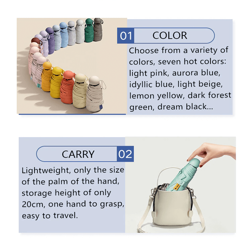 Kompakt Hopfällbart Paraply-Personligt-BB-Hemnix