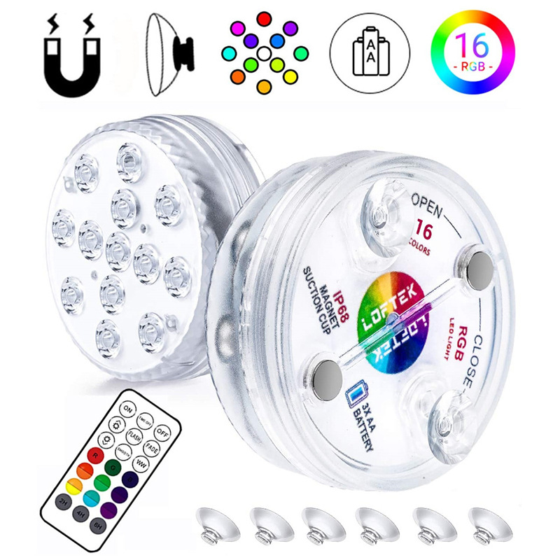 Underwater LED-lampa med fjärrkontroll – RGB flerfärgad poolbelysning för badrum och dammar Carvallo