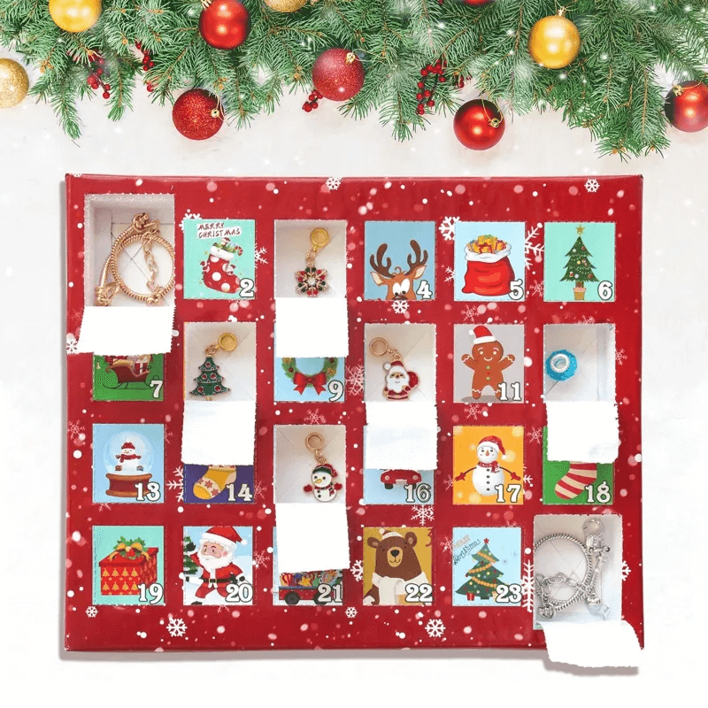 24 Dagar Julens Adventskalender Smyckesask - Berlocksarmband DIY-Jul-BB-Hemnix