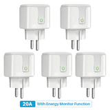 Smart WiFi-Kontakt 16A/20A – Röststyrd Uttagsadapter-Smarta Hem Elkontakt-BB-Smartkontakt 20A-5 st-Hemnix