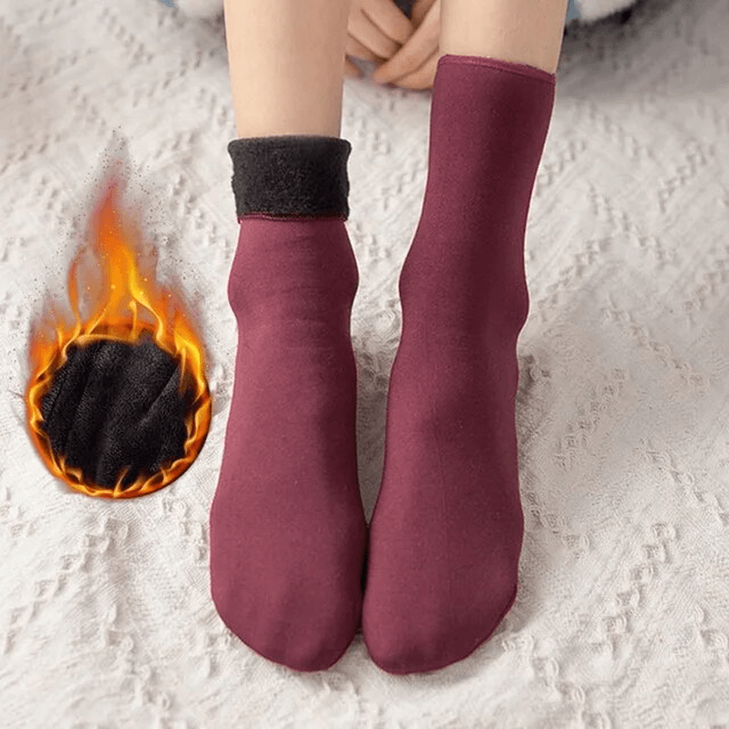 Mjuka Sammet Vintersockor-Vintersockor-BB-1 par-Röd-Hemnix