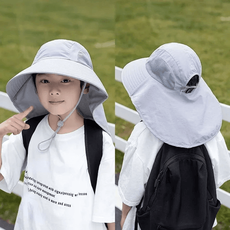 Luftig & Rolig Sommarhatt Solhatt för Barn-Barn-BB-D-Ljusgrå-Hemnix