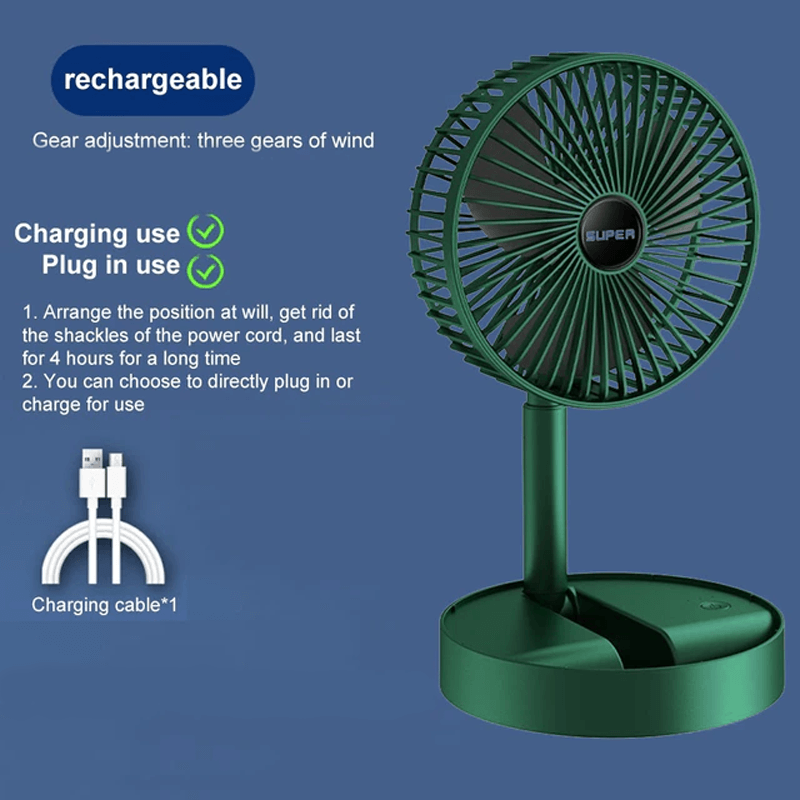 Hopfällbar Teleskopisk Fläkt-Personligt-BB-Hemnix