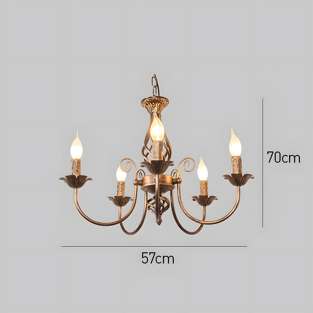 Vintage Bronze Chandlier | 4/6/8 Ljus Matsal Takarmatur i Järn | Brick by Brick Carvallo