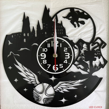 Stille LED Vinylskivor Väggklocka - Perfekt För Vardagsrum, Sovrum, Kök & Kontorsdekoration | Idealisk Gåva För Födelsedag, Mors Dag & Halloween Carvallo