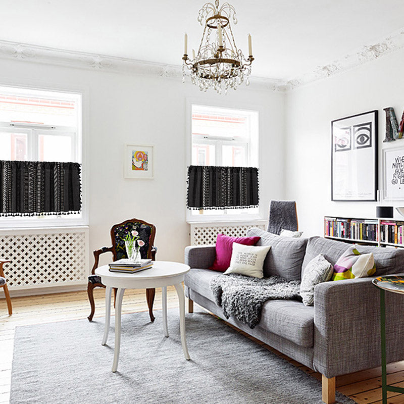 Svart mönster frans lager gardin Carvallo