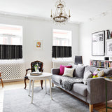 Svart mönster frans lager gardin Carvallo