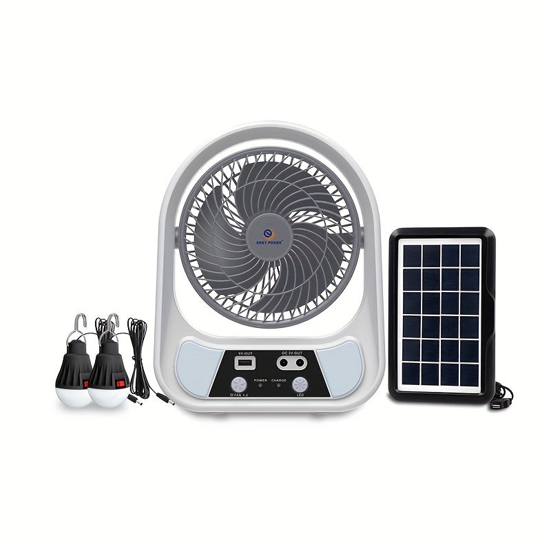 Carvallo-Ventilator SolventoGo | Med LED-nattljus & USB-powerbank | Bärbar & Uppladdningsbar | För camping & nödsituationer Carvallo