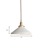 JapandiBeam Light - Japansk keramik hängande lampa med rännmönster Carvallo