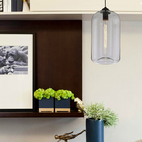 Brede Glas Hänglampa - Modern 1-Ljuskälla Svart Lampa Carvallo