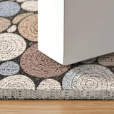 Dörrmatta med trä- och grusmönster – Halkfri & Lättskött | För inomhus- och utomhusbruk Carvallo