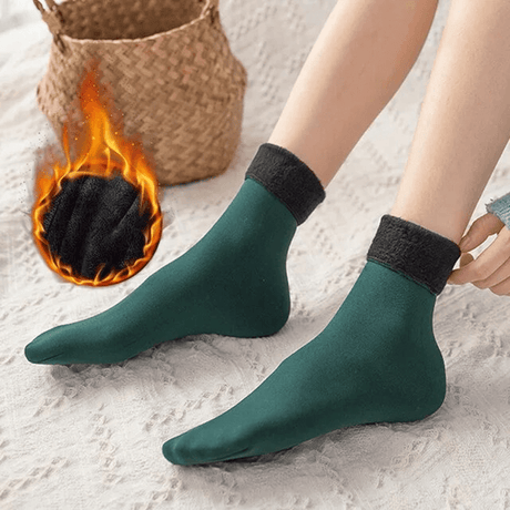 Mjuka Sammet Vintersockor-Vintersockor-BB-1 par-Grön-Hemnix