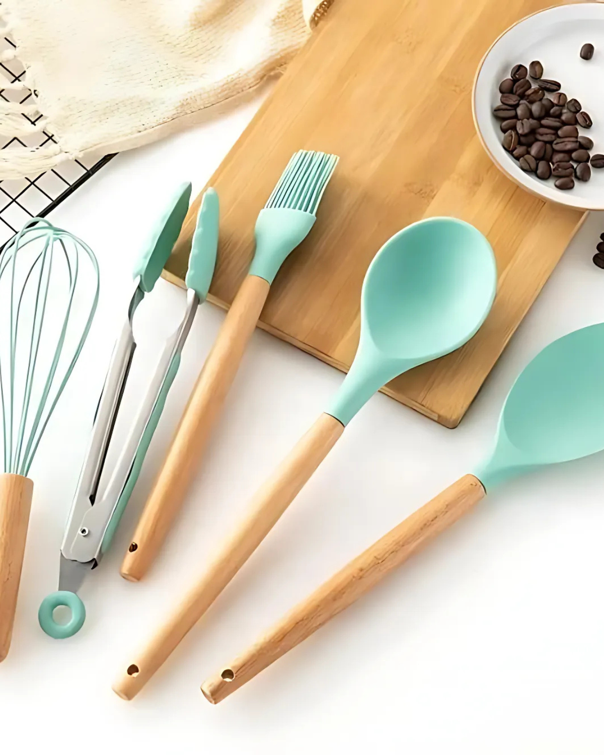 Carvallo – Miljövänligt Silikon Kökset med Bambu Handtag (12-delar) Carvallo
