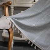 Tassel Rutig Gardin Semi Mörkläggande Draperier Carvallo