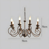 Vintage Bronze Chandlier | 4/6/8 Ljus Matsal Takarmatur i Järn | Brick by Brick Carvallo