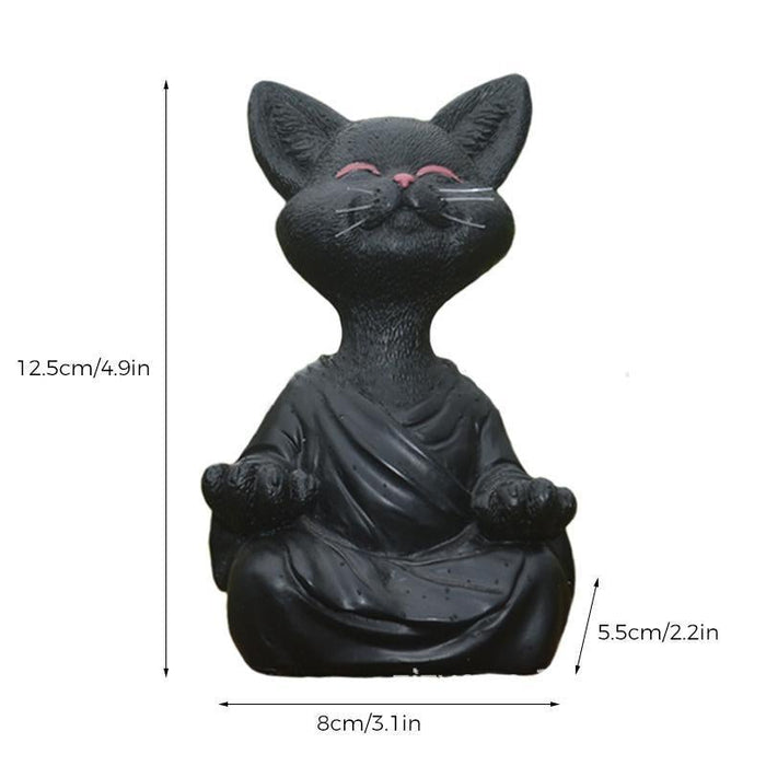 SerenePaws - Handgjord Buddha Katt Staty för inspirerad interiör Carvallo