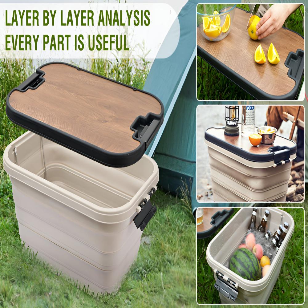 Fällbar Campinglåda – Hopfällbar Förvaringslåda för Utomhusutrustning & Förnödenheter Carvallo