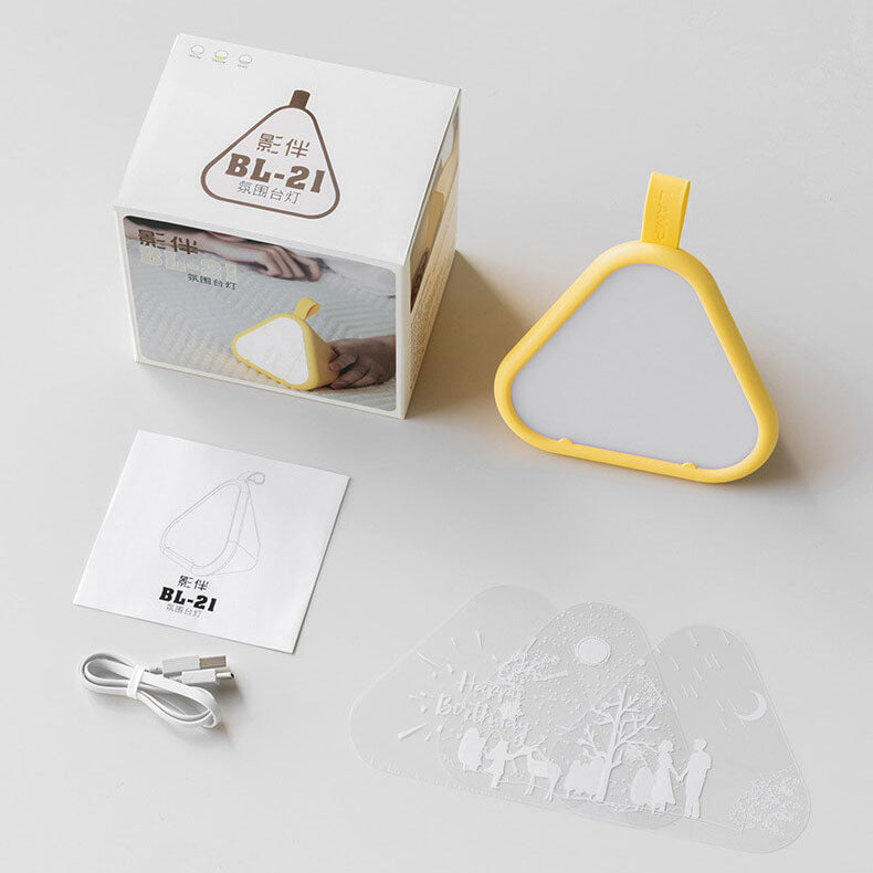 Geometric Glow LED Nattljus – Triangulär 7-färgs omgivande lampa MILA Sverige