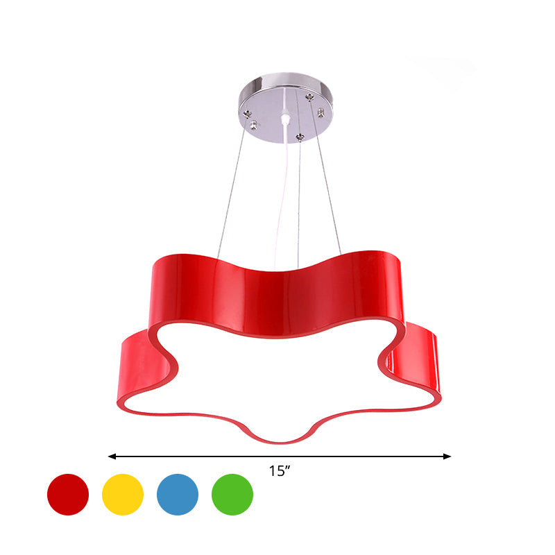 LED Barnlampa Hängande med Stjärna Acryl Kåpa, Röd/Grön/Gul Avslutning Carvallo