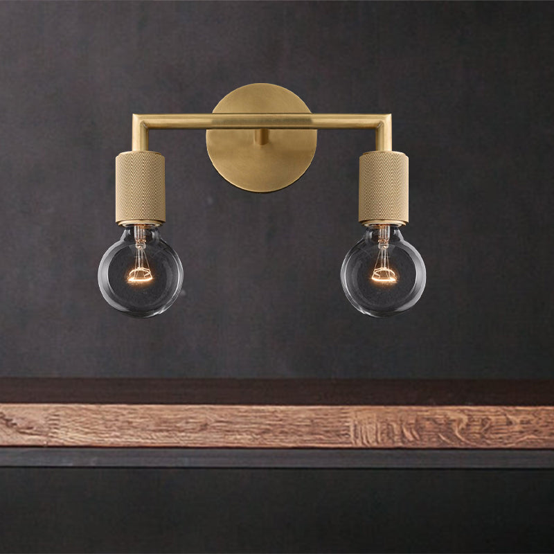 Vägglampa mässing metall dubbel glödlampa sconce Carvallo