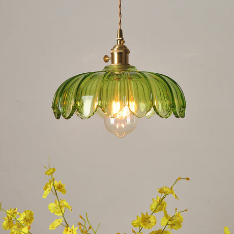 Emerald Retro Taklampa – Grön Glas Skärm Carvallo