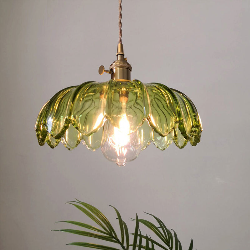 Emerald Retro Taklampa – Grön Glas Skärm Carvallo