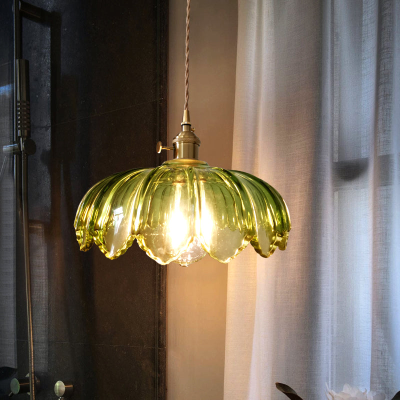 Emerald Retro Taklampa – Grön Glas Skärm Carvallo