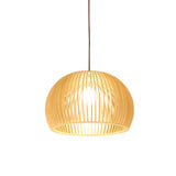 Asiatisk Bamboe Hänglampa med Utrustad/Hemisphere/Lök Design 1 Ljus Beige Liten/Stor Hängande Lampor för Matplats Carvallo