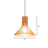 Asiatisk Bamboe Hänglampa med Utrustad/Hemisphere/Lök Design 1 Ljus Beige Liten/Stor Hängande Lampor för Matplats Carvallo