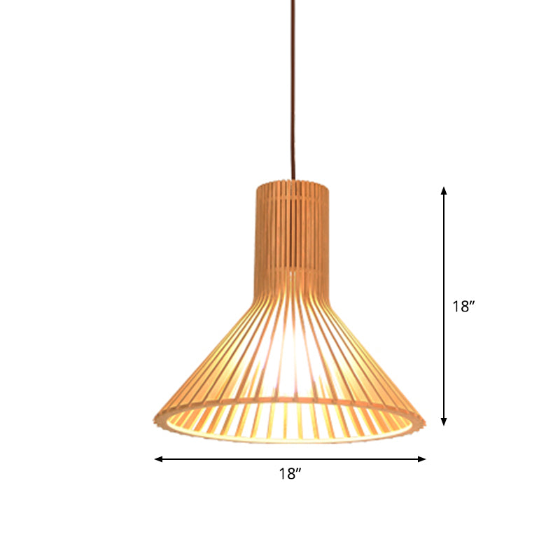 Asiatisk Bamboe Hänglampa med Utrustad/Hemisphere/Lök Design 1 Ljus Beige Liten/Stor Hängande Lampor för Matplats Carvallo