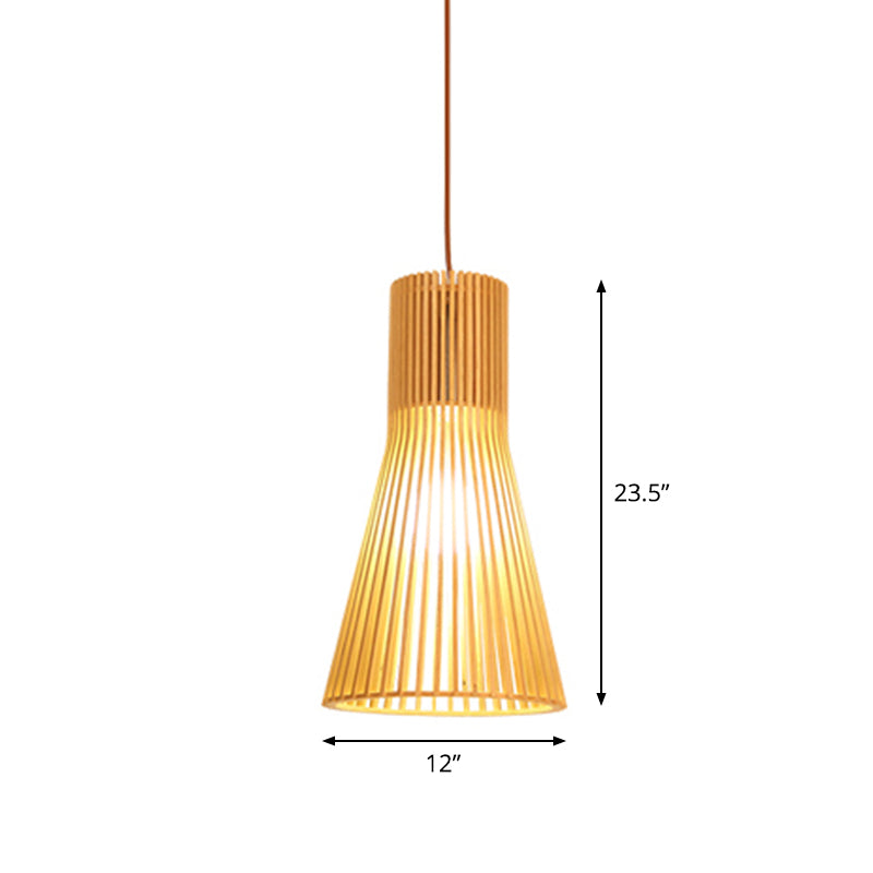 Asiatisk Bamboe Hänglampa med Utrustad/Hemisphere/Lök Design 1 Ljus Beige Liten/Stor Hängande Lampor för Matplats Carvallo